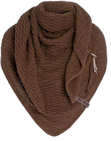 KNIT FACTORY - Dreiecksschal Jaida - Damen Strickschal mit Wolle - Hochwertige Qualität - XXL Schal - 190 x 85 cm