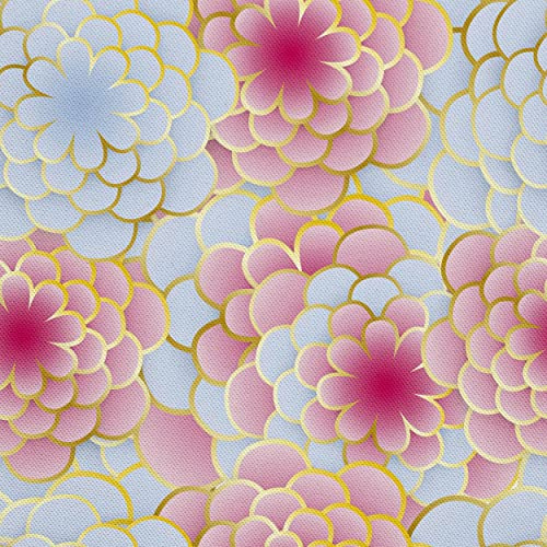 HEKO PANELS Stoff Oxford Wasserdichte Meterware Canvas-Stoff Polyester Stoff Zum Nähen Nähstoffe Dekostoffe Wasserabweisend Blickdicht Rosa Blumen 1 Meter 155 x 100 cm