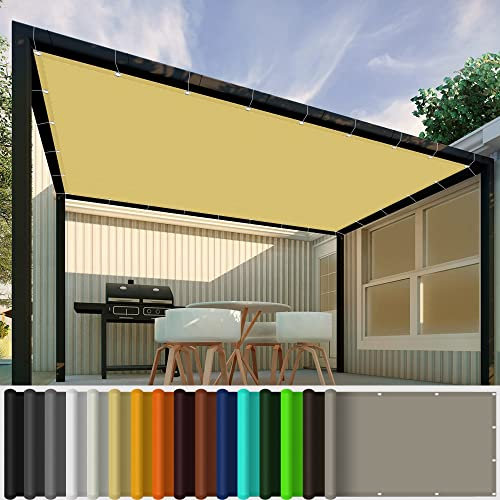 Sonnensegel Sonnenschutz Garten 1 x 1.4 m Inkl Befestigungsseile Balkon Sichtschutz für Terrasse, Balkon, Pool und Garten, Creme Farben