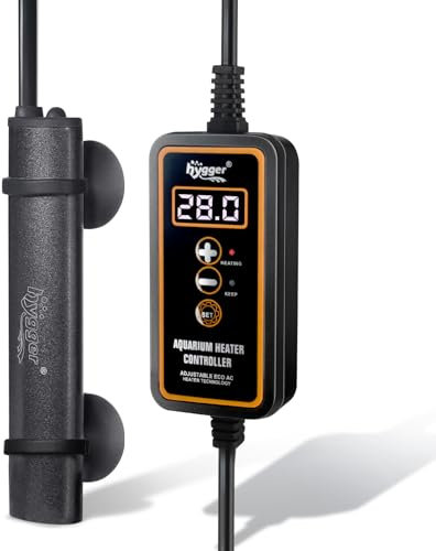 hygger Mini Aquarium Heizung, 25W Tauchfähiger Betta Aquarium Heizstab mit Digitalem Display Externer Steuerung, Schildkröten Aquarium Heizer Geeignet für Süßwasserbecken bis zu 20L