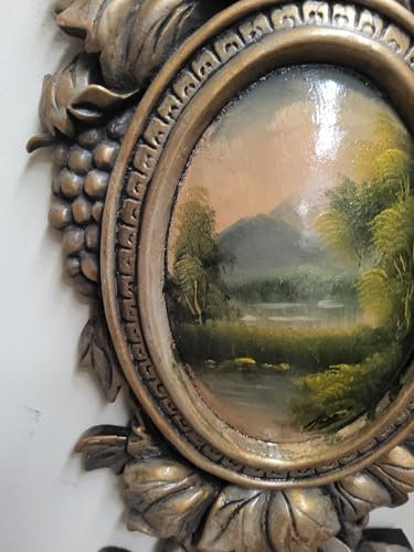 Generico Bild – Barock – Barock – Landschaft – Medaillon – antikes Gemälde 21 x 60 nR3