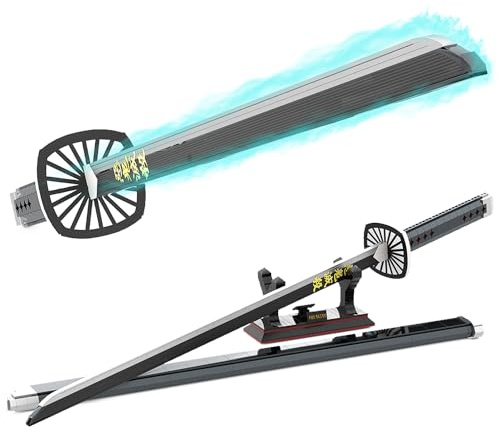 Tarcury Kamado Tanjiro Schwert-Bauspielzeug: Anime-Schwert Katana-Modell mit Saya und Ständer, Cosplay-Sammlerstück, 99.7 cm, 759 Teile