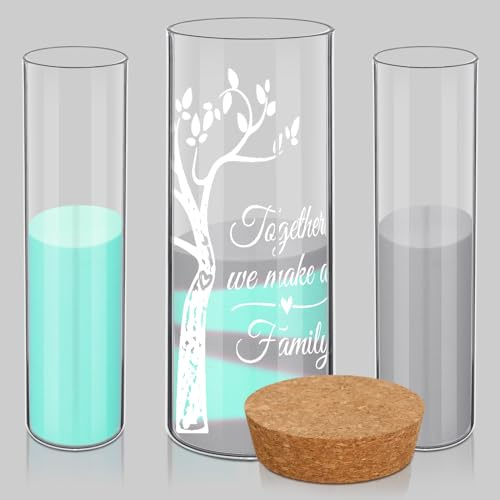 Irenare Unity Sand Ceremony - Kit de Arena para Ceremonia de Boda, Incluye 3 jarrones de Ceremonia de Arena, 2 Bolsas de Arena, 1 tapón de Corcho para Bodas, compromisos, Aniversarios, Fiestas