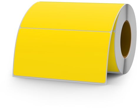 YIKIADA 50 x 100 mm gula etiketter självhäftande vinyl färgglada klistermärken vattentäta självhäftande namn flyttrulle kontor lager hem 500 st