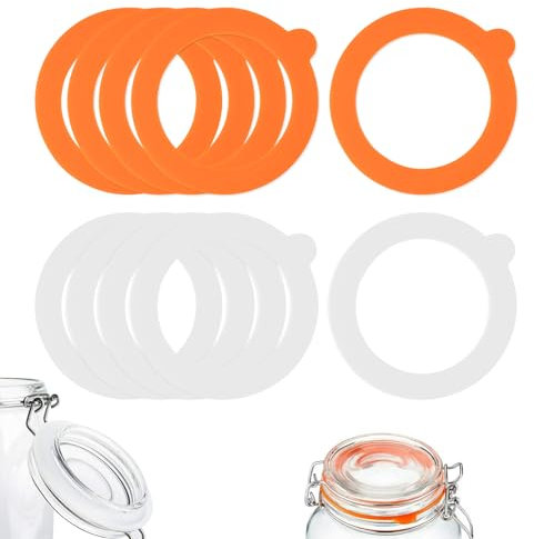 FRUHLING 10 Stück Ersatz Einmachringe Silikon Einkochringe Weckringe Einmachgläser Dichtungen Gläser Gummiringe für Drahtbügelglas Einmachgläser Weckgläser Bügelgläser