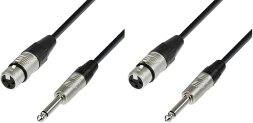 Adam Hall Cables 4 STAR MFP 0300 Mikrofonkabel REAN XLR female auf 6,3 mm Klinke mono 3 m (Packung mit 2)