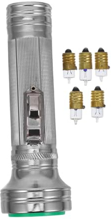 jojofuny Torcia Vintage Anni 80 in Ferro Argento, Torcia Portatile Leggera con Luminosità Regolabile per Fotografie e Spettacoli Retrò