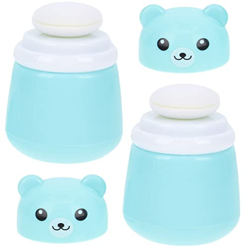 MUSISALY 2stücke Teiliges Cartoon-bär Babypuder Puff Box Praktische Aufbewahrung Für Körperpuder Hautfreundlich Aus Hochwertigem Material Für Empfindliche Babyhaut