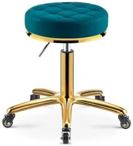 Professioneller Salonsitz mit Umlenkrolle, große Arbeitsfläche, Hebe- und Drehfunktion zum Nagel- und Haarschneiden, ideal für Friseurläden und Salons (schwarz)