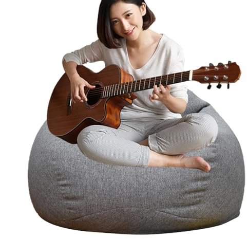 LearnLyrics Endast överdrag till sittsäck, sittsäck för vuxna, sittpufföverdrag för sittsäck, överdrag för förvaring, överdrag för liten och lat soffa utan stoppning, pufföverdrag, maskintvättbar