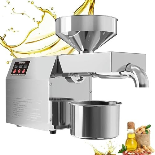YLANMEI Presse à Huile Automatique pour Noix, graines, Olives, graines de sésame, Cuisine, Presse électrique Avocat, Noix Coco, Lin, ricin, Chanvre, périlla, canola, qualité Commerciale, 820 W