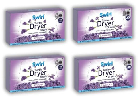 SOTL® Lot de 4 feuilles d'assouplissant pour sèche-linge Lavande 40 feuilles par paquet - Fraîcheur durable - Contrôle statique - Respectueux de l'environnement