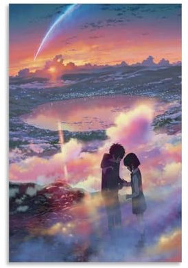 Póster de película de anime Your Name Kimi No Na (1) Póster Pintura Decorativa Lienzo Arte de Pared Salón Póster Dormitorio Pintura, Arte de Pared Impresión de Imagen Moderna Decoración de Habitación