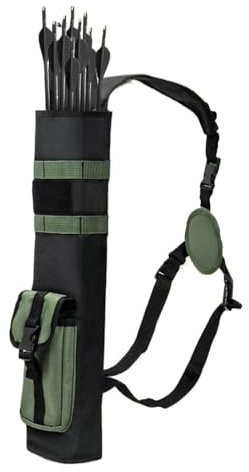LXLAEOANG Köcher Tasche Pfeilhalter Oxford Tuch Multifunktions Aufbewahrungstasche Praktische Rückenköcher Bogenschießen Aufbewahrungstasche for Outdoor Für die Praxis im Freien für Erwachsene(Green)