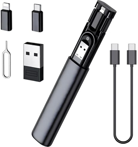 Multi USB Charging Adapter Cable Kit, USB C to Lighting Adapter, USB A TypeC Lightning Micro Adapter Kit, 60W Fast Charging Usb C to Micro Usb Adapters for Travel Office iPhone Samsung Android