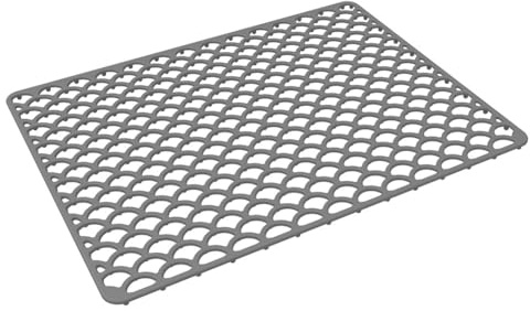 Tappetino per lavello da cucina in silicone resistente al calore con griglia rialzata, piedini antiscivolo e morbida ammortizzazione per protezione da graffi e rumore (grigio)