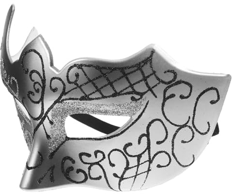 KOMBIUDA Máscara de Media Cara para y Halloween Diseño de Negro y Dorado Máscara de Cosplay para Fiestas y Fotografía Accesorio Decorativo para Eventos Festivos