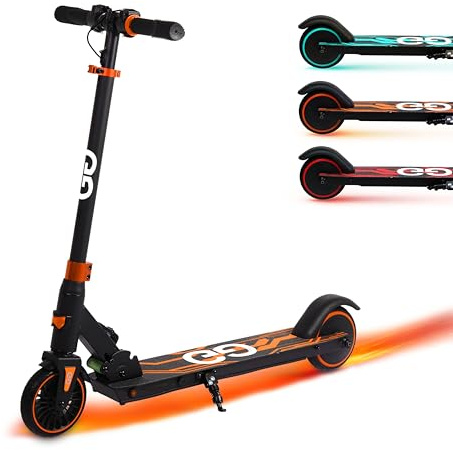 Gift Gadgets X2 Teen Electric Scooter – Foldable E-Scooter for Ages 8-16, 150W Motor, Up to 12.4 mph, Dual Brake System, Adjustable Height, LED Display – Orange