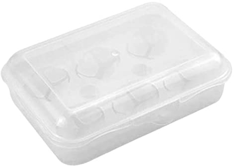 KBOLAE Auslaufsichere Eier-Aufbewahrungsbox für den Außenbereich, für Zuhause, 6 Fächer, 20,1 x 14,7 x 15,2 cm, Weiß