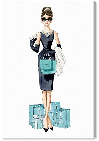 The Oliver Gal Artist Co. People and Portraits Wall Art Canvas Prints 'Diamond Breakfast Shopping'