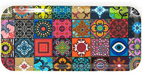Images d'Orient Plateau de Service rectangulaire à thé, café, Espresso en placage de Bouleau Design Patchwork 32x15 cm