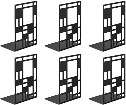 INNOPLUS BuchstüTZE, Buchstützen Metall, BuchstüTZE schwarz | 3 Paar, Buchständer, Bookends, Buchstützen, Book Holder CD Kinder Metall, Bücher Halter für Regal