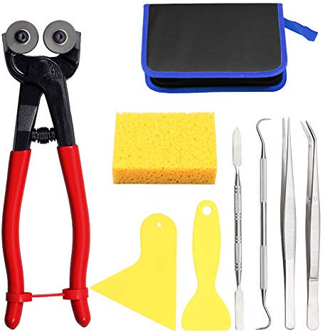 SPEEDWOX 9PCS Mosaic Cutter Kit Heavy Duty Wheeled Glass Tile Nippers Professional Mosaic Cutter Tool Kit Stained Glass Tools