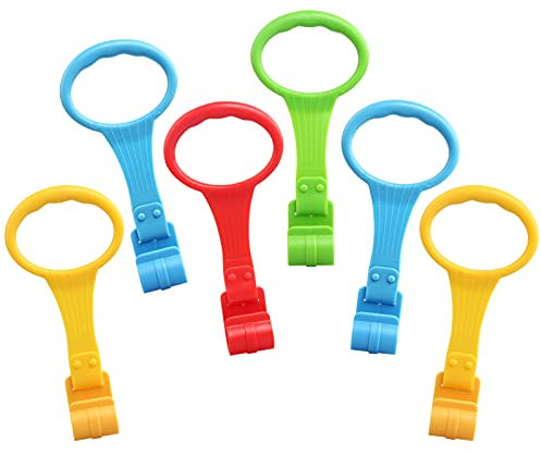 JoyPlus 6 Stück Ringe für Baby Kinderbetten,Befestigungsringe Baby,Ringe Baby Hand Ringe Abnehmbarer Handringe für Beinübung Aufstehen Übung in Kinderbetten Reisebetten Kinderbetten Zubehör,Größe Groß