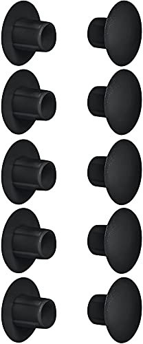 cyclingcolors 10x Abdeckkappen Kunststoff Blindbohrung Stopfen Blindstopfen Abdeckung Möbel (Ø5mm (10mm)/schwarz RAL 9005)