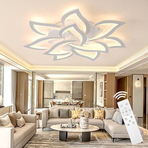Tetipa LED Ceiling Light Dimmable, 80W-160W LED Living Room Lamp with Remote Control App, Colour Changing Modern Lamp Ceiling Light Energy Saving Dimming Bedroom