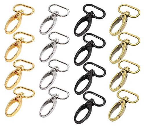 Trsnzul 16 Stück Karabiner Schlüsselanhänger 360 Grad drehbar Trigger Snap Schlüsselanhänger Karabinerhaken Schwenker Zink Legierung Swivel Verschlüsse Karabinerhaken mit Drehgelenk