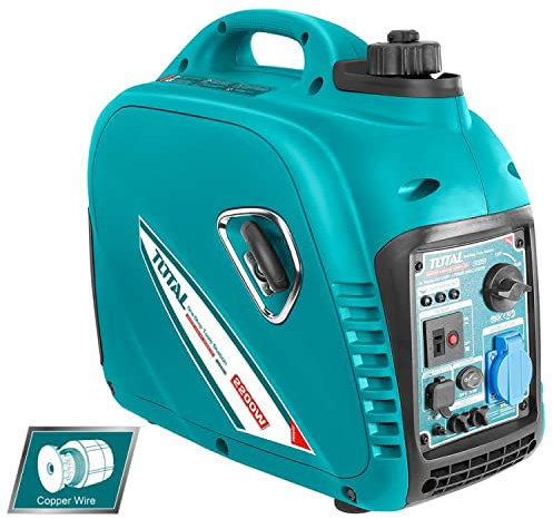 TOTAL - Generatore di corrente inverter da 2,2 kW con motore 4 tempi e avviamento a strappo