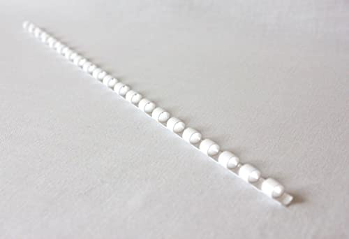 Plastikbinderücken, 14 Ringe, A5, flexibel, für Dokumente, Menüs, Anleitungen, Logbuch (6 mm), Weiß, 14 Ringe