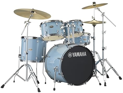 Yamaha Rydeen 5-Piece Drum Set With 20 Bass Drum, Floor Tom, 2 Toms With Ball Clamp And Wood Snare Drum, Gloss Pale Blue