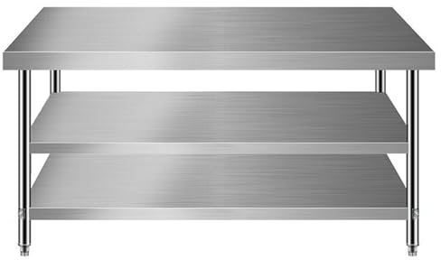 CHBMZ Küchenvorbereitungstisch, 650 Kg/1400 Pfund Schwerer Tisch, Gewerblicher Küchentisch aus Metall, mit Verstellbarem Tischfuß, für Restaurant, Zuhause Und Hotel (Color : Third Floor, Size : 80x6