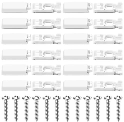 Blulu 12 Stück Spannschuhe für Verspannte Plissees Halterungen für Plissee Zubehör Plissee Ersatzteile Klemmträger für Stick & Fix Klebeträger und Front Klebeplatten, 11 x 29 mm