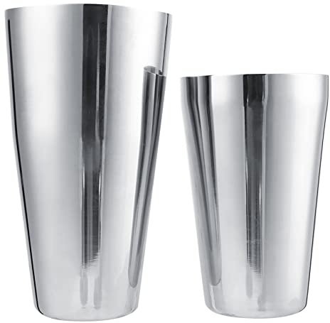 Set Boston Shaker, Set di 2 Shaker Boston Drink Shaker in Acciaio Inossidabile Shaker Cocktail Professionale in Metallo Drink Mixer per Bartending (800/600 ml)