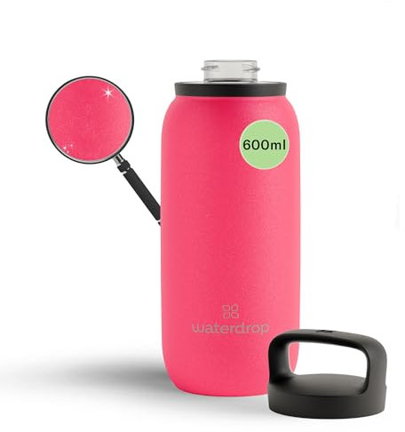 waterdrop® All Purpose Thermosflasche 600ml. isolierte Edelstahl Trinkflasche. 24h kalt - 6h/12h heiß. auslaufsicher & bruchsicher