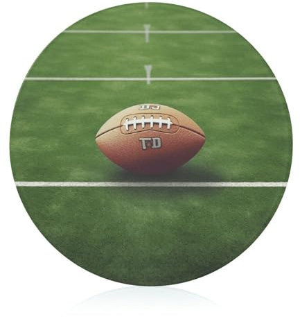 American Football Field Ball Sport Cutting Board Decorative Tempered Glass Chopping Blocks Nonslip Food Tray Chopping Mat for Kitchen Home