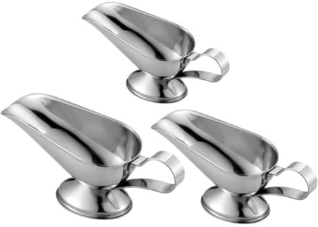 Hoement 3stücke Edelstahl Gravy Boats Saucieren Schüssel Aufbewahrung Gewürze Sauce Für Restaurant Küchentisch