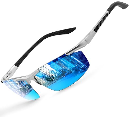 gesruny-Sonnenbrille-Herren-polarisiert-Rechteckig-Sonnenbrillen-Blue