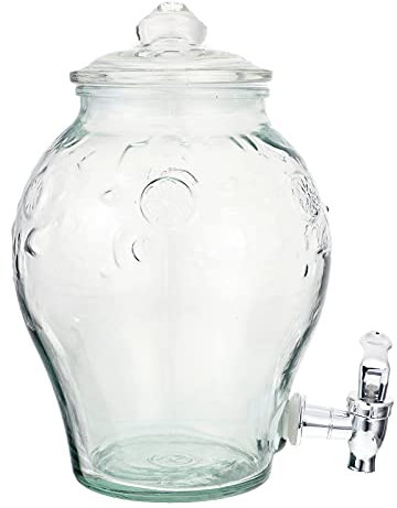 1pc Bottiglia di vino in vetro Dispenser for bevande Barattolo di vetro Brocca Contenitore in vetro con rubinetto Brocca for tè solare Dispenser for succo in vetro Contenitori in vetro con coperchi co