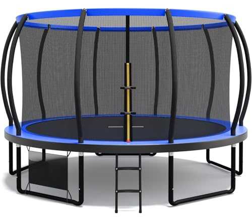 Flamaker Cama Elástica para Niños, Trampolín Exterior Jardín con Funda de Seguridad, Estructura Marco Estable Anticorrosión, Ø 228/305/366/427 cm, Capacidad 150 kg