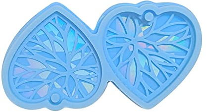 Moule en silicone en forme de cœur pour fabrication de boucles d'oreilles et pendentifs en résine époxy