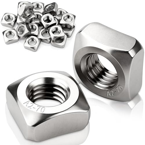 Mbsomnus 100 Piezas Tuercas Cuadrada M4 Tuerca Acero Inoxidable 304 DIN557 | Tuercas de Inserción Cuadrada, Carpintería, Maquinaria, Equipos Electrónicos, Fabricación Muebles