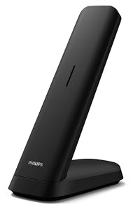 Philips M4751B Cordless Landline Phone with Answering Machine, Backlit Display, Hands-Free Speaker, Call Block, ECO Mode, 14H Talk Time, Wall Mountable