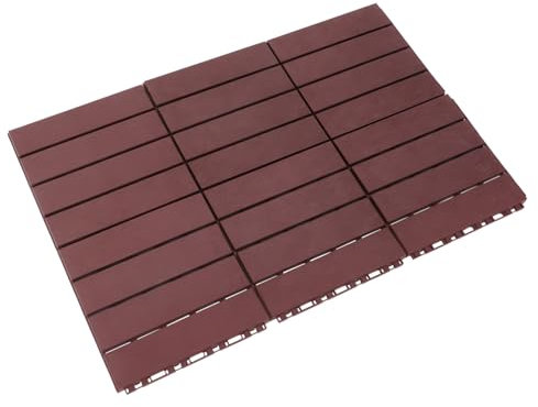 SHINEOFI 6pezzi Piastrelle Ad Incastro in Plastica Per Pavimenti Da Adatte Tutte Per Veranda Piscina Balcone e Ed Esterni