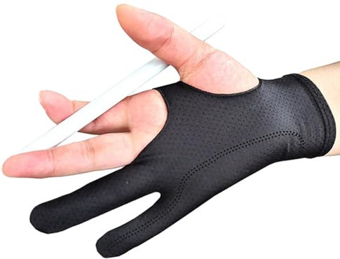 Generisch Zeichentablett Handschuh - Zweifinger Grafiktablett Handschuh | 2 Stück Rechts Links Hand Zubehör für Anfänger bis Fortgeschrittene Schule Zuhause Unterwegs