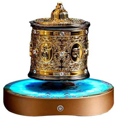 KESOTO Ruota della Preghiera Buddista Tibetana, Scritture del Buddha, Preghiera, Ornamenti da Collezione in Alluminio per La Meditazione da Tavolo, Murale
