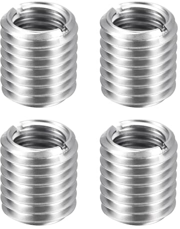 sourcing map 4pcs Thread Repair Inserts M18 x 2.5 Male to M14 x 2 Female Thread 25mm Long Stainless Steel Reducing Nuts Metric Self Tapping Sleeves Threaded Reducer Industrial Fasteners